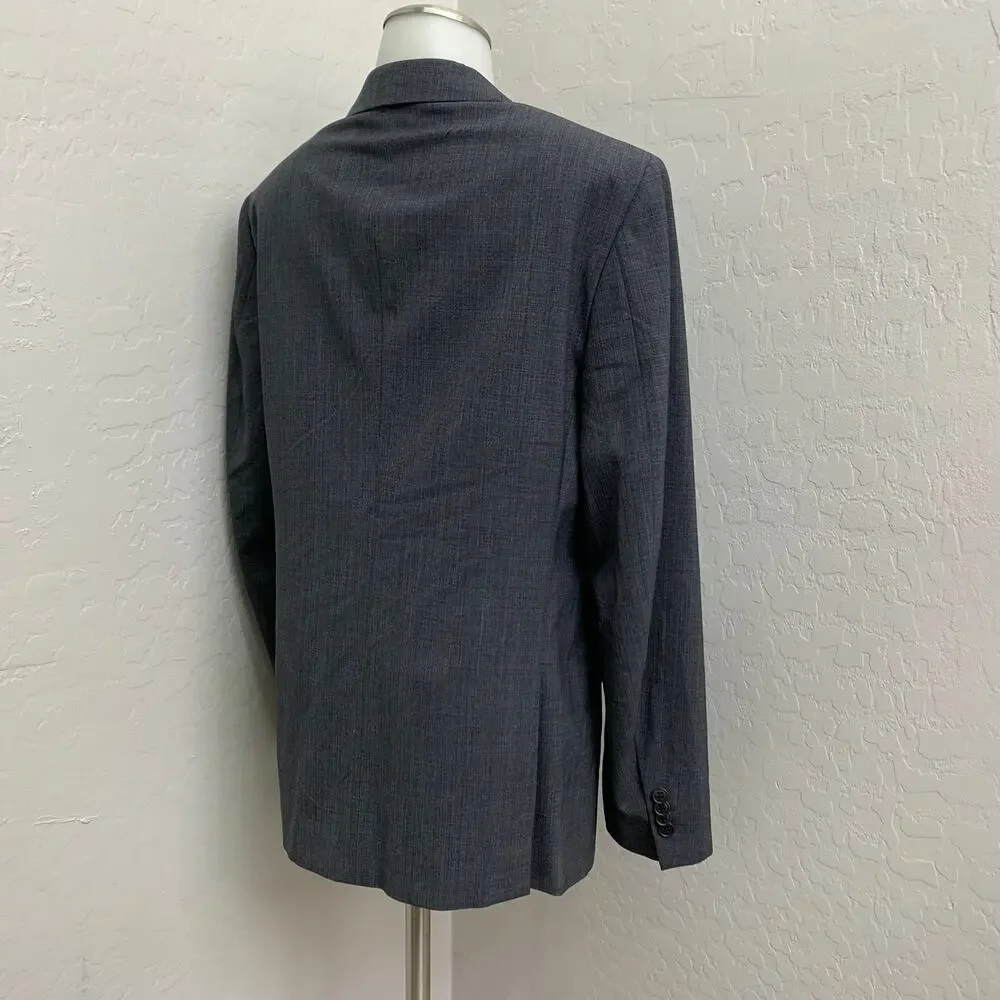 John Varvatos Mens 38S Bedford Jacket 100% Wool Sport Coat Blazer Suit Gray Grey